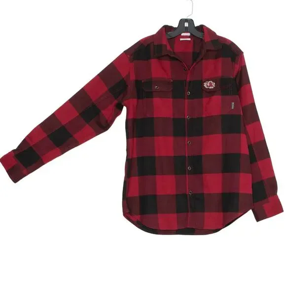 Columbia Gamecocks Buffalo Plaid Shirt Button Up Red Black M Lumberjack Outdoor - Picture 8 of 9